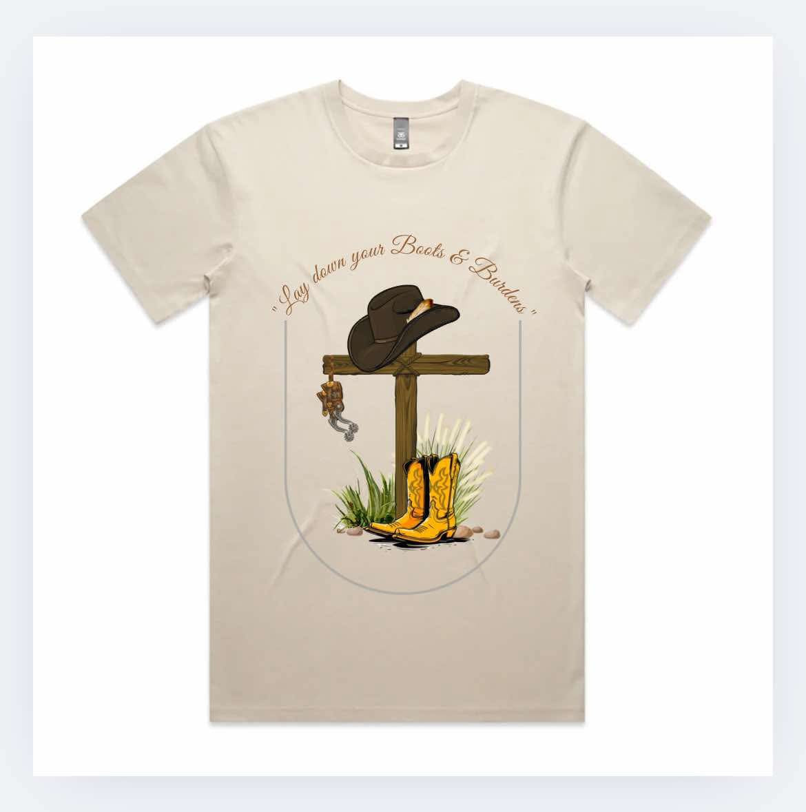 LAY DOWN YOUR BOOTS & BURDENS TEE