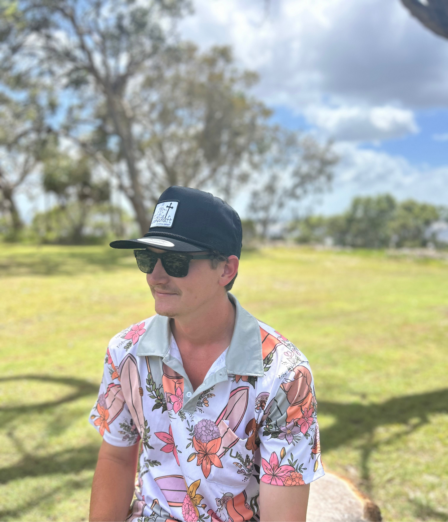 POPLIN GOLF BLACK CAP