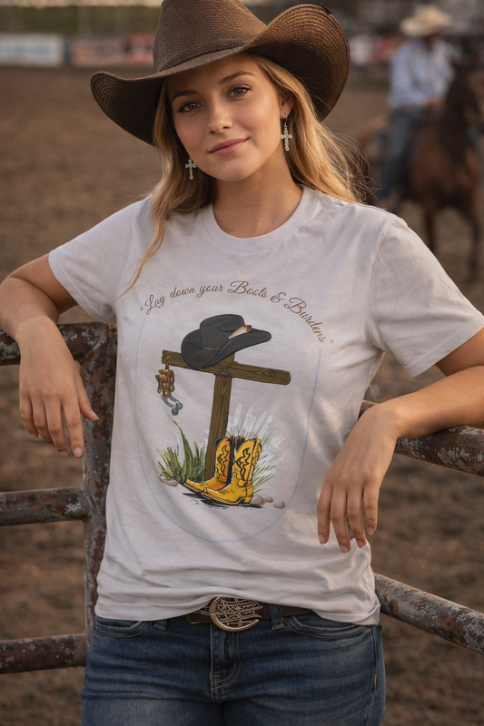 LAY DOWN YOUR BOOTS & BURDENS TEE