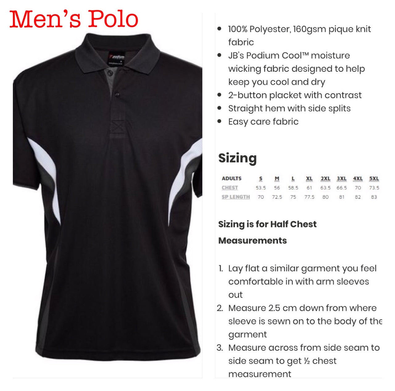 BLACK POLO MENS