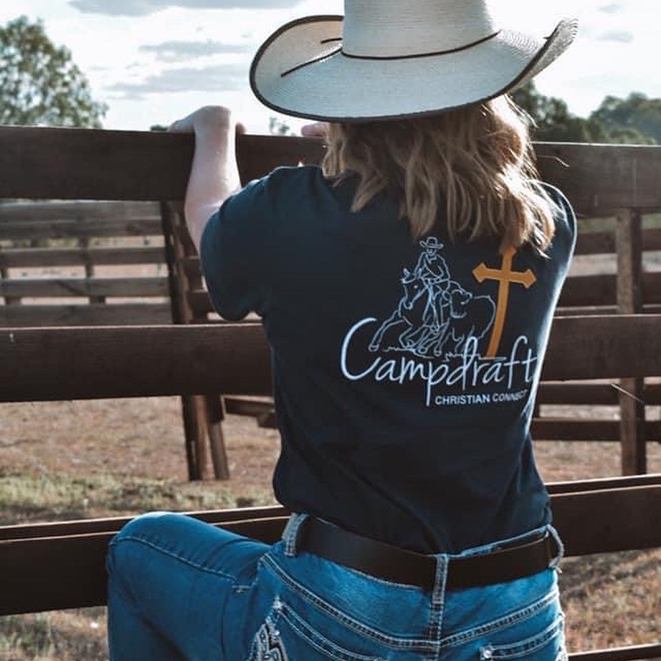 NAVY LOGO TEE – Campdraft Christian Connect