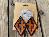 Leather Cross Earrings Collection